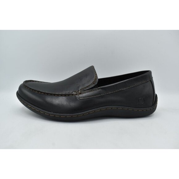 Born Mens Size 10 Caleb Black Full Grain Leather Slip On Loafers Shoes